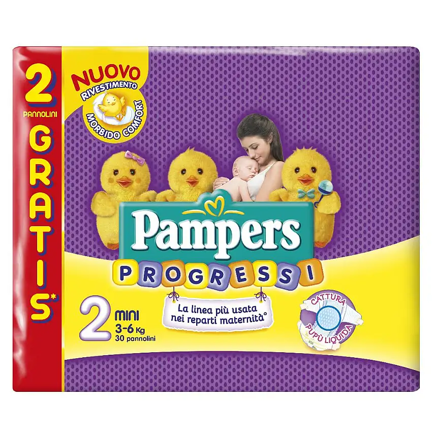 PAMPERS PROGRESSI MINI 28 BUSTE + 2 PEZZI OFFERTA SPECIALE