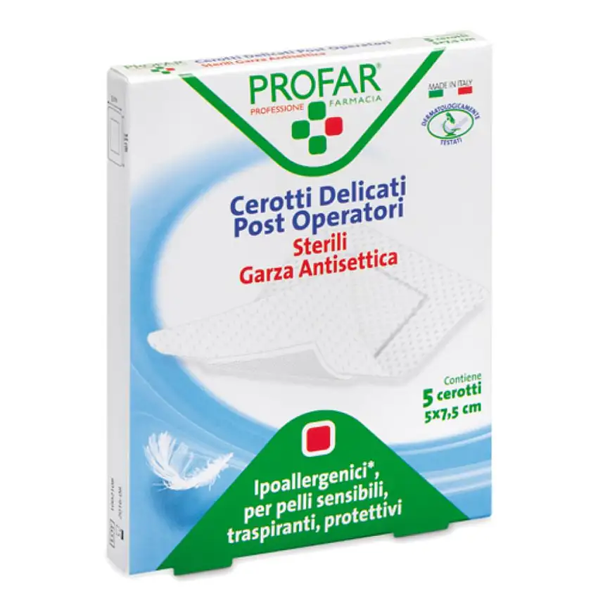MEDICAZIONE POST OPERATORIA STERILE GARZA ANTIADERENTE 5X7,5 CM 5 PEZZI PROFAR