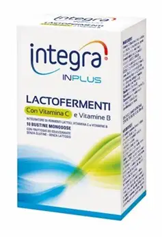 INTEGRA INPLUS LACTOFERMENTI CON VITAMINA C E VITAMINA B 10 BUSTINE MONODOSE DA 2,5 G