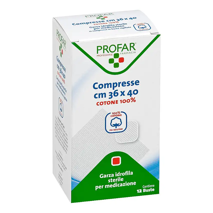 GARZA IDROFILA PROFAR COMPRESSA STERILE 36X40 CM 12 PEZZI