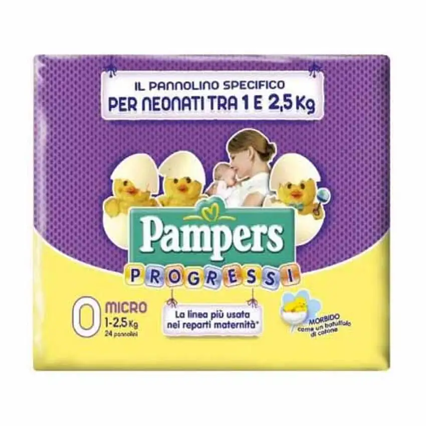 PAMPERS PROGRESSI MICRO PANNOLINI PER BAMBINI 24 PEZZI