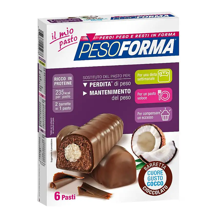 PESOFORMA BARRETTA CUORE COCCO 6 PASTI 12 X 31 G