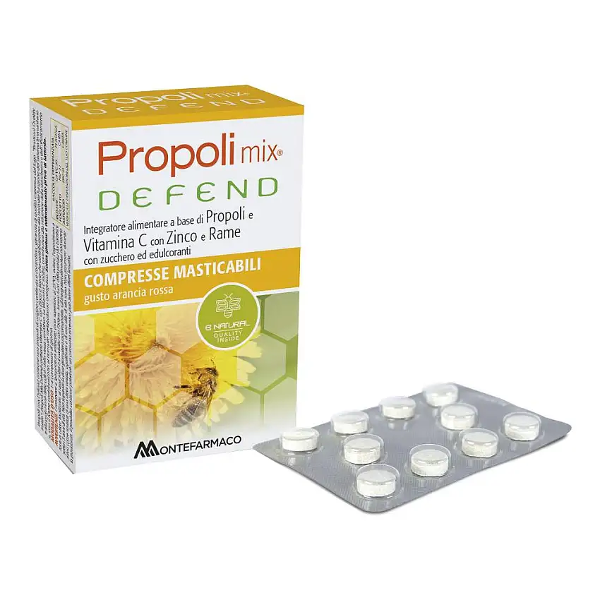 PROPOLI MIX DEFEND 30 COMPRESSE MASTICABILI GUSTO ARANCIA