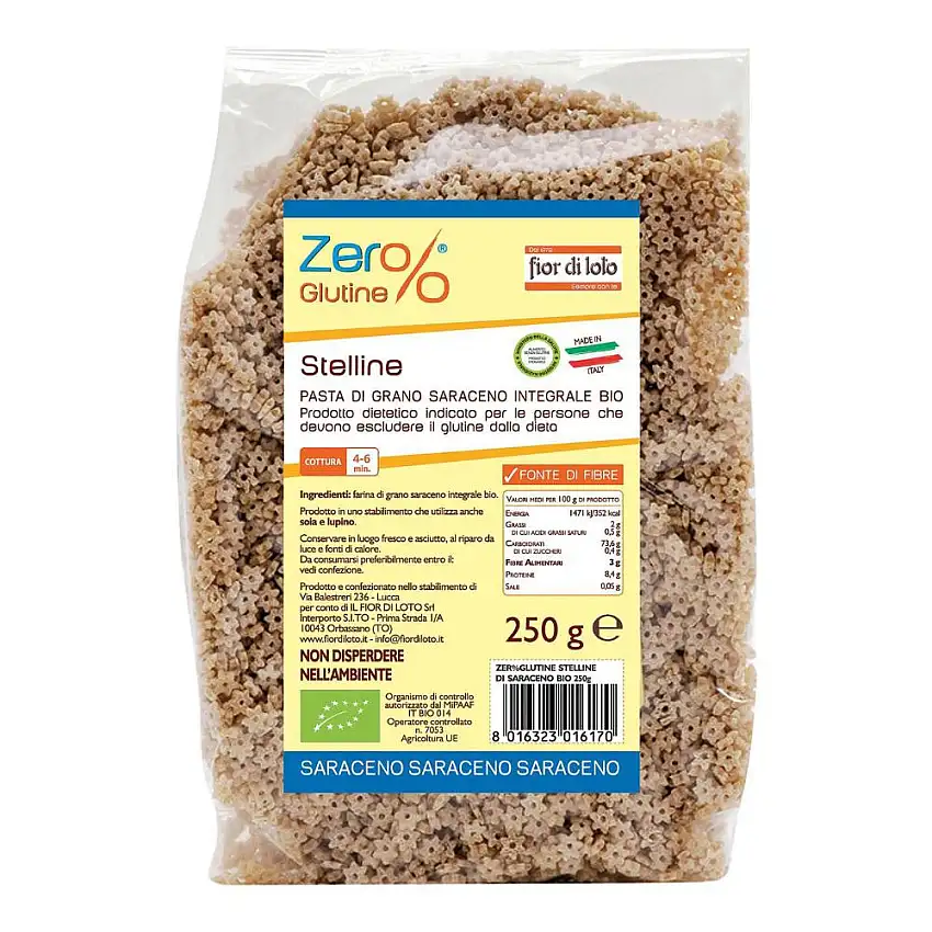 ZERO% GLUTINE STELLINE GRANO SARACENO INTEGRALE SENZA GLUTINE BIO 250 G