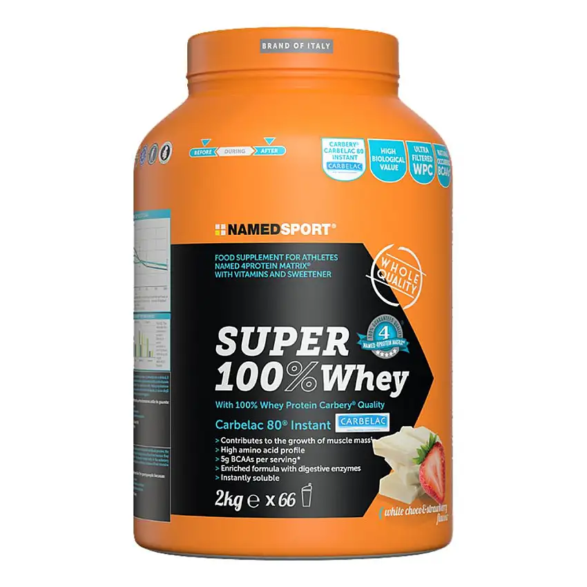 SUPER 100% WHEY WHITE CHOCO AND STRAWBERRY 2 KG