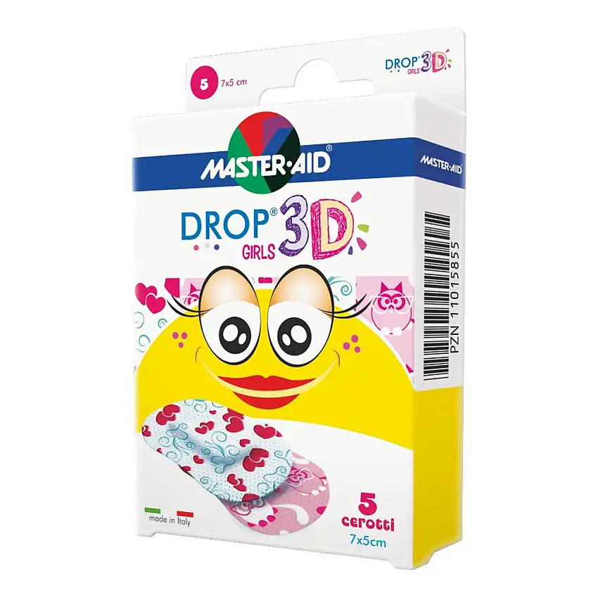 CEROTTO MASTER-AID DROP3D GIRLS 7X5 5 PEZZI