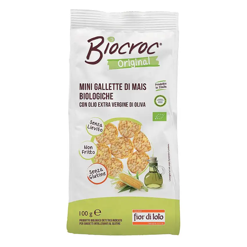 BIOCROC MAXI MINI GALLETTE DI MAIS ALL'OLIO EXTRA VERGINE DI OLIVA BIO 100 G