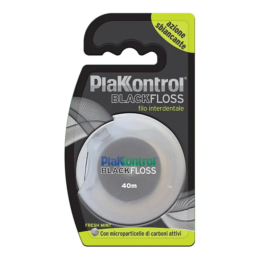PLAKKONTROL BLACK FLOSS FILO INTERDENTALE NERO 40 M