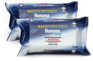 HUMANA BABY SALVIETTE DELICATE 2 BUSTE X 64 SALVIETTE