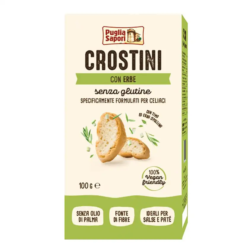 PUGLIA SAPORI CROSTINI SENZA GLUTINE CON ERBE DI PROVENZA 100 G