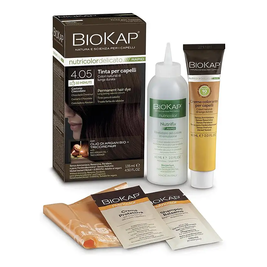 BIOKAP NUTRICOLOR DELICATO RAPID 4,05 CASTANO CIOCCOLATO 135 ML