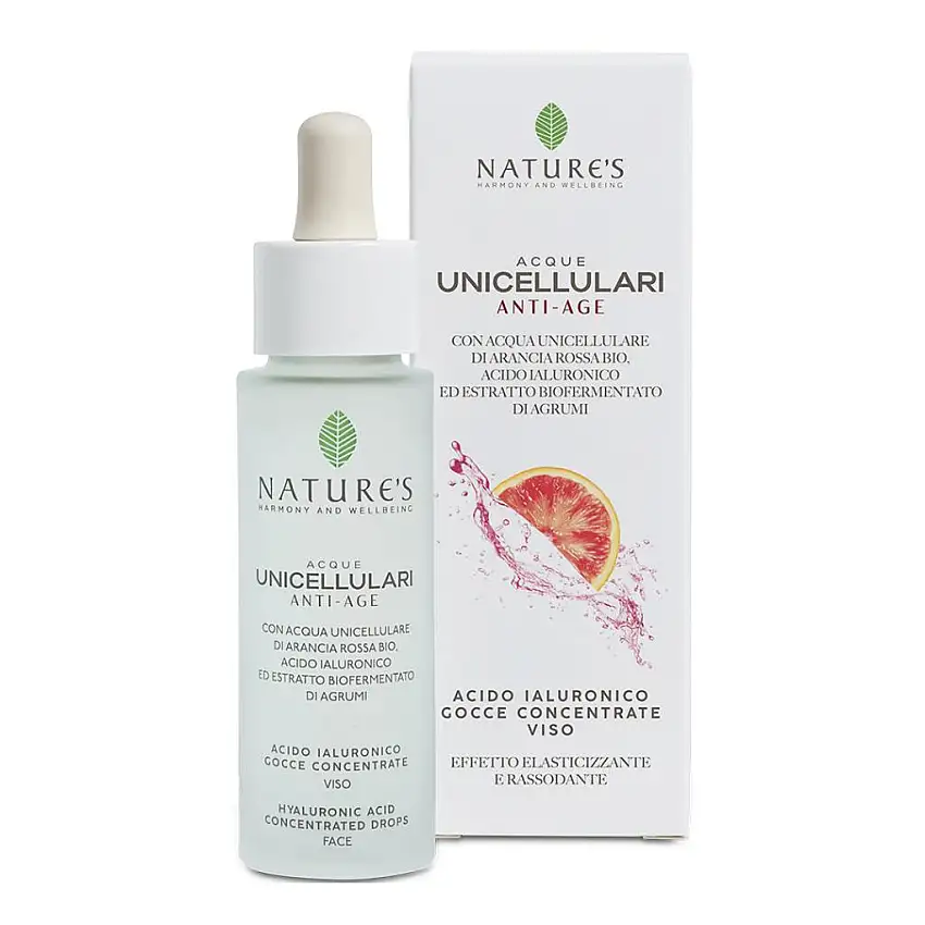 ACQUE UNICELLULARI ACIDO JALURONICO GOCCE VISO ANTI AGE ARANCIA ROSSA 30 ML NATURE'S
