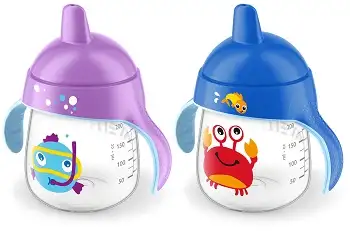 AVENT TAZZA CON BECCUCCIO DECORATO VIOLA E BLU 260 ML