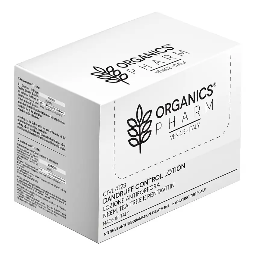 ORGANICS PHARM DANDRUFF CONTROL LOTION NEEM OIL-TEA TREE-PENTAVIN 12 FIALE DA 6 ML