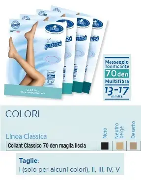 SAUBER COLLANT 70 DENARI MAGLIA LISCIA DESERTO 3 LINEA CLASSICA