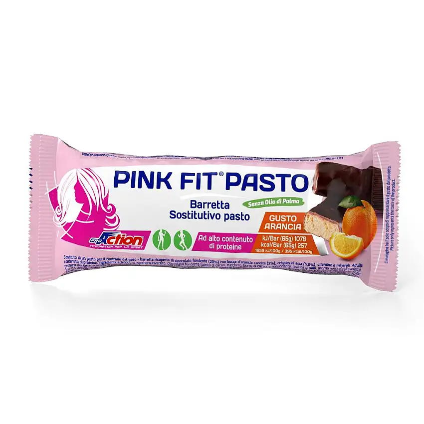 PROACTION PINK FIT PASTO BARRETTA SOSTITUTIVA DEL PASTO ALL'ARANCIA 65 G