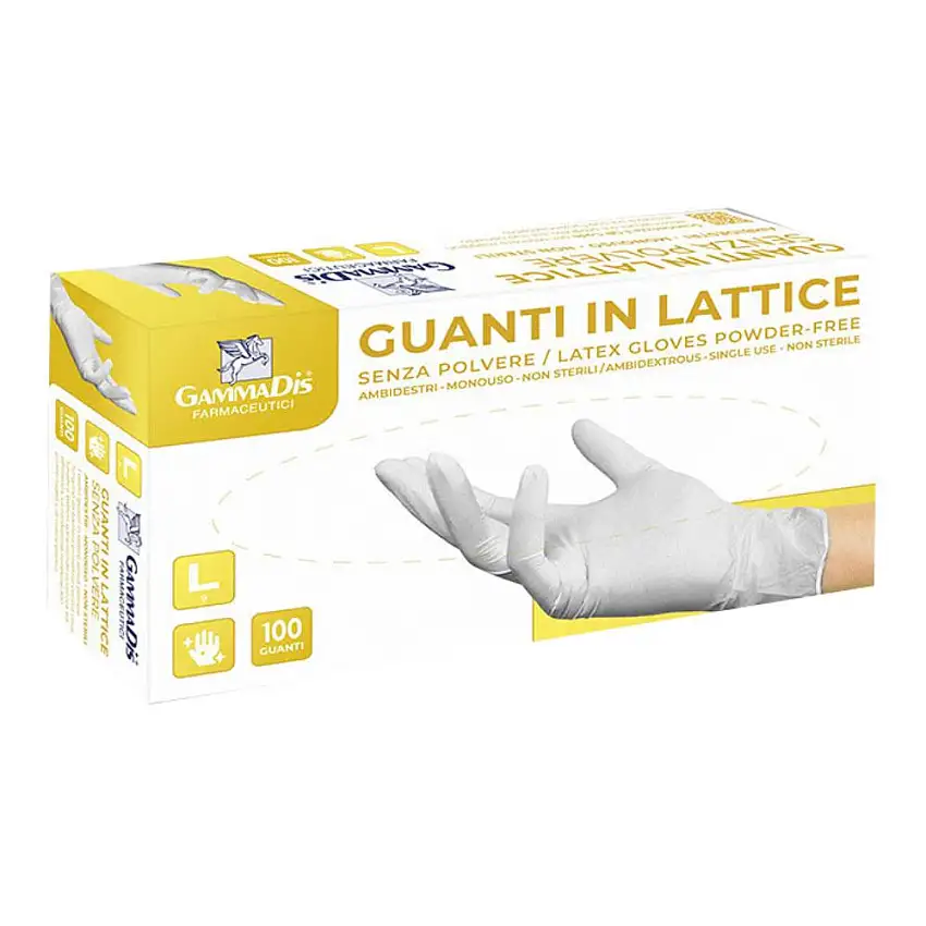 GUANTI LATTICE SENZA POLVERE MEDIUM 100 PEZZI GAMMADIS