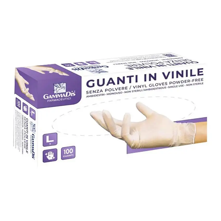 GUANTI VINILE SENZA POLVERE SMALL 100 PEZZI GAMMADIS