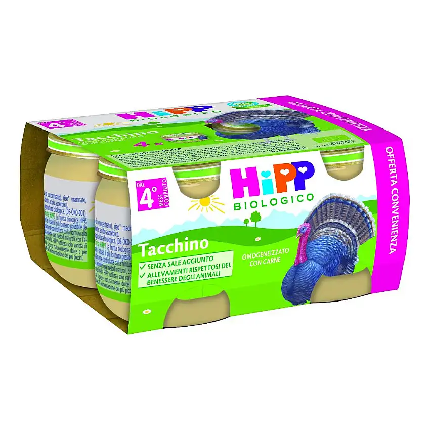 HIPP BIO OMOGENEIZZATO TACCHINO 4X80 G