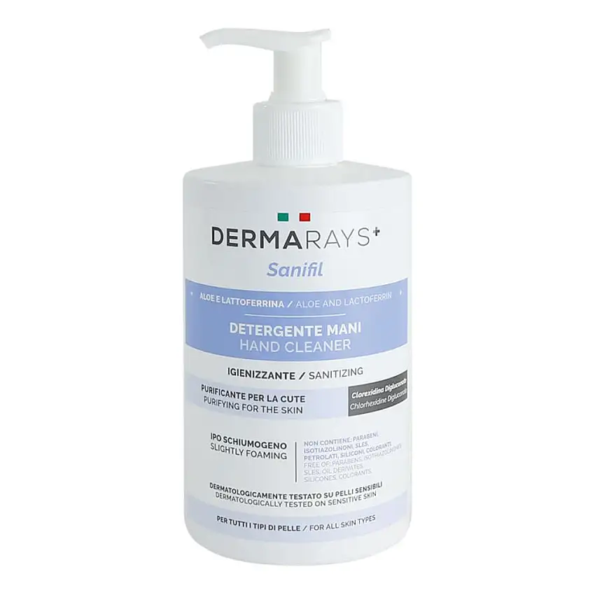 DERMARAYS SANIFIL DETERGENTE MANI IGIENIZZANTE ALOE E LATTOFERRINA 500 ML