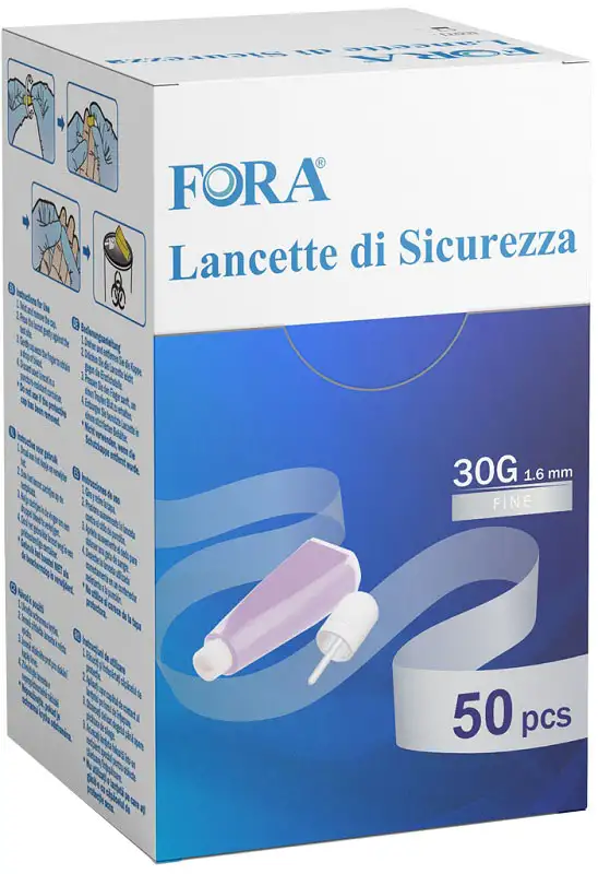 LANCETTE PUNGIDITO FORA SAFETY LANCET 30G 50 PEZZI