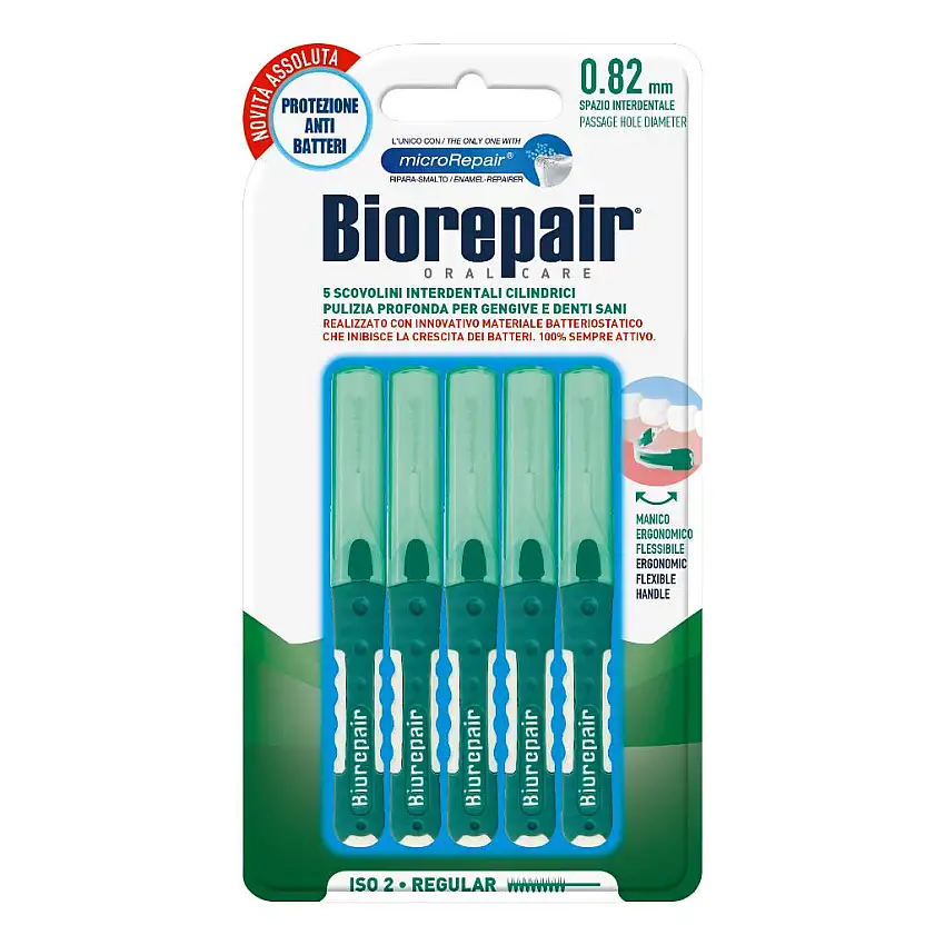 BIOREPAIR SCOVOLINI INTERDENTALI ANTIBATTERICO REGULAR ISO-0 0,82 MM 6 PEZZI