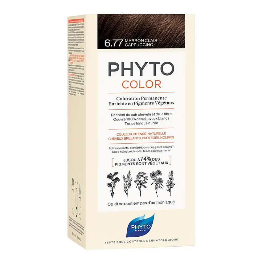 PHYTOCOLOR 6.77 MARR CHIA CAPP 1 LATTE + 1 CREMA + 1 MASCHERA + 1 PAIO DI GUANTI