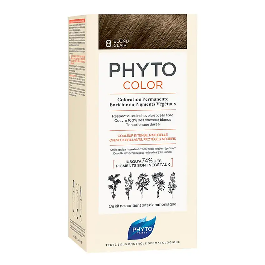 PHYTOCOLOR 8 BIONDO CHIARO 1 LATTE + 1 CREMA + 1 MASCHERA + 1 PAIO DI GUANTI