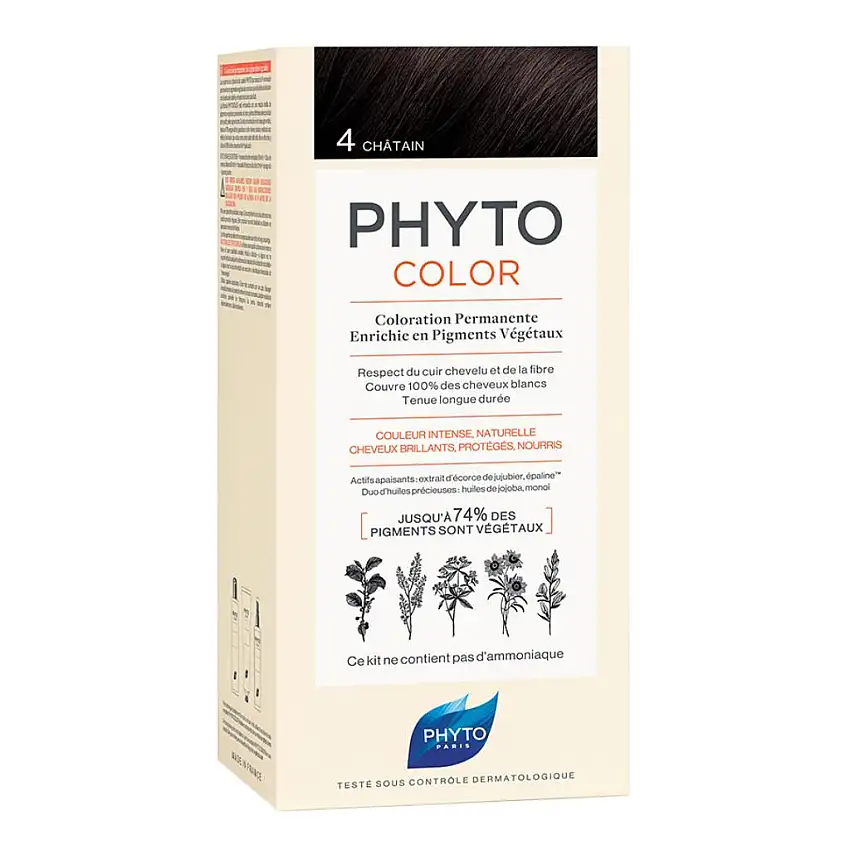 PHYTOCOLOR 4 CASTANO 1 LATTE + 1 CREMA + 1 MASCHERA + 1 PAIO DI GUANTI