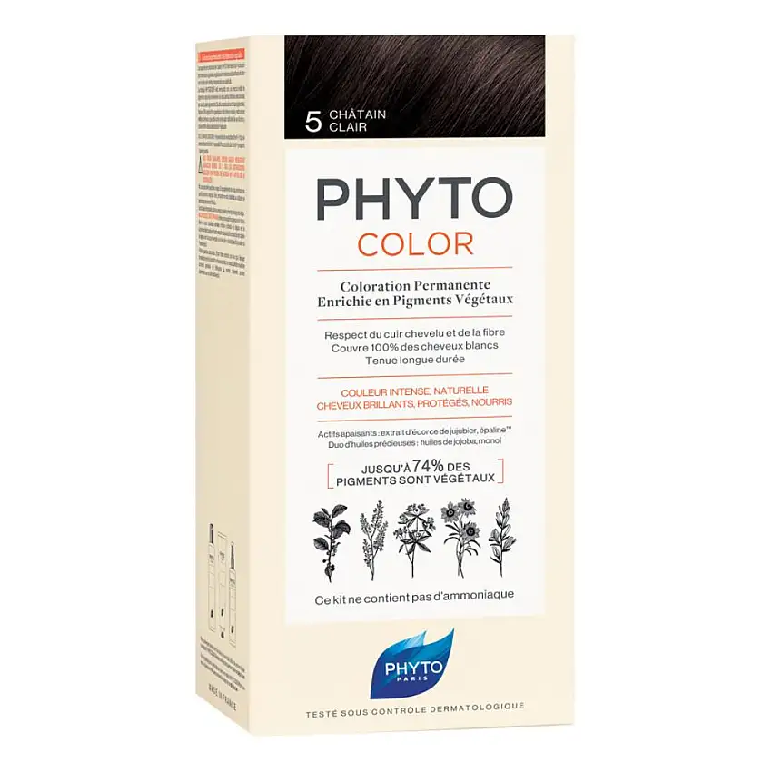 PHYTOCOLOR 5 CASTANO CHIARO 1 LATTE + 1 CREMA + 1 MASCHERA + 1 PAIO DI GUANTI