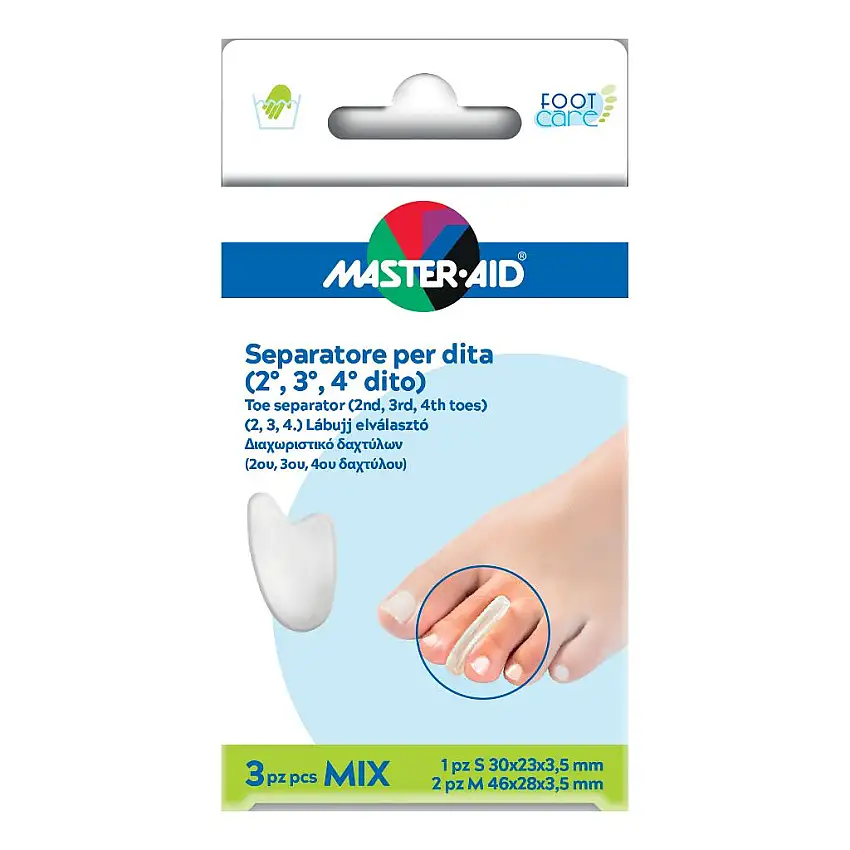 SEPARATORE DITA IN GEL MASTER-AID FOOTCARE MIX 1 SMALL + 2 MEDIUM C9