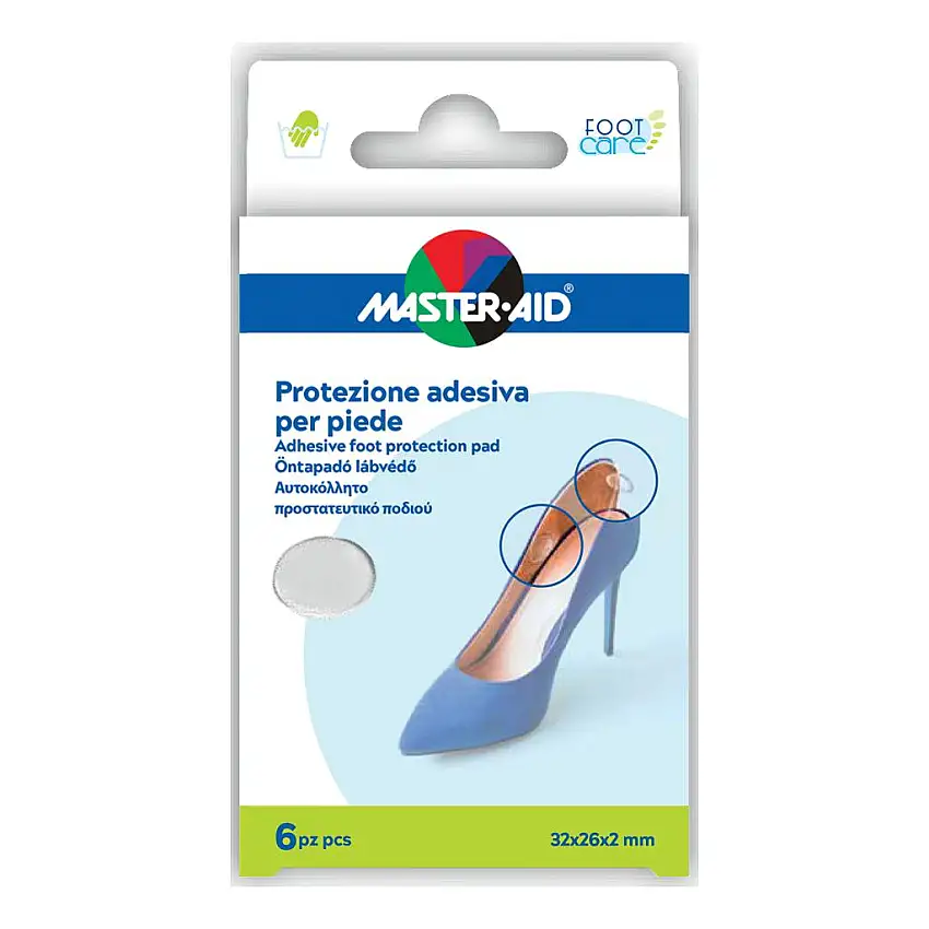 PROTEZIONE ADESIVA MASTER-AID FOOTCARE TRASPARENTE TALLONE 2 PEZZI A4