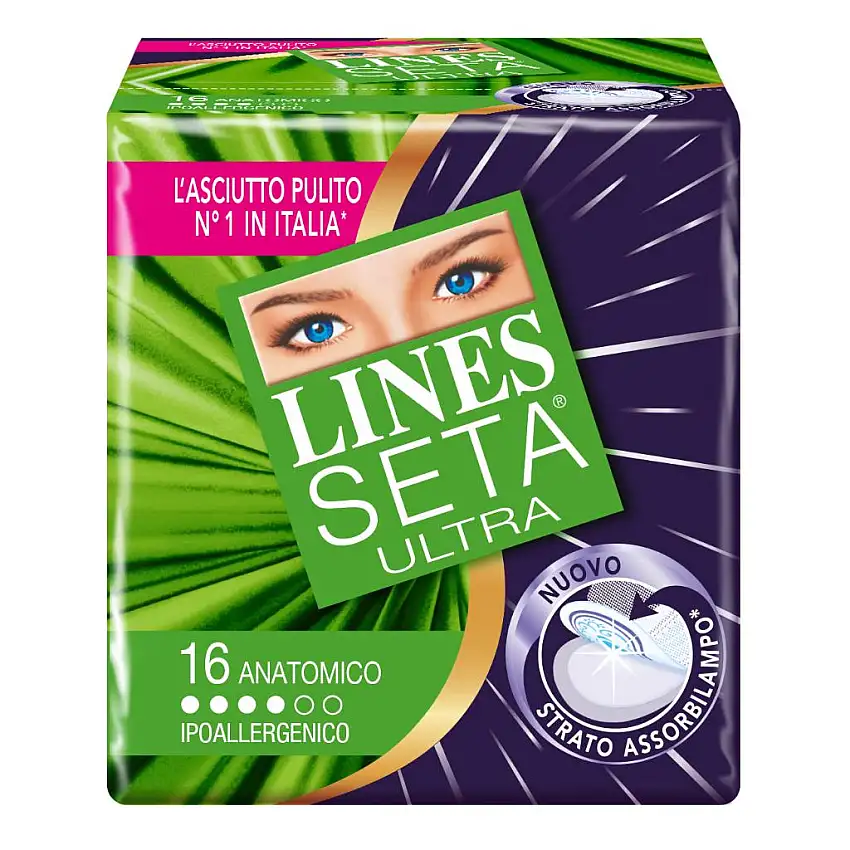 ASSORBENTE LINES SETA ULTRA ANATOMICO 16 PEZZI