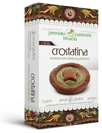 CROSTATINA AL CACAO CON CREMA AL PISTACCHIO 100 G