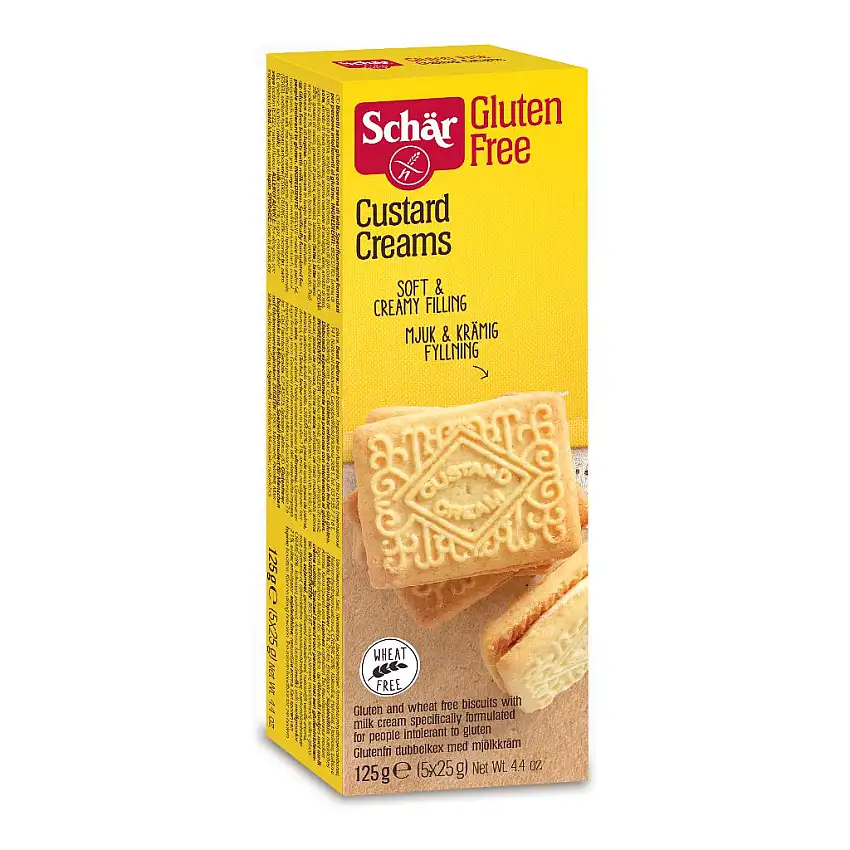 SCHAR CUSTARD CREAM BISCOTTI CON CREMA DI LATTE 5 MONOPORZIONI DA 25 G