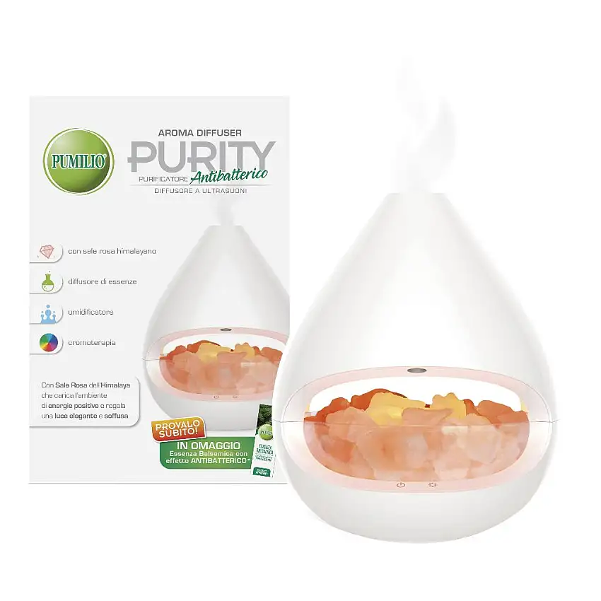 PUMILIO AROMA DIFFUSER PURITY A ULTRASUONI CON ESSENZA BALSAMICA CON EFFETTO ANTIBATTERICO