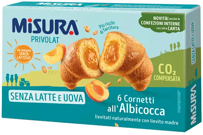 MISURA CORNETTI PRIVOLAT ALBICOCCA SENZA LATTE E SENZA UOVA 290 G