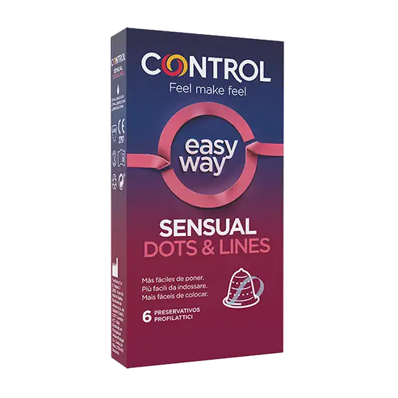 PROFILATTICO CONTROL SENSUAL DOTS&LINES EASY WAY 6 PEZZI