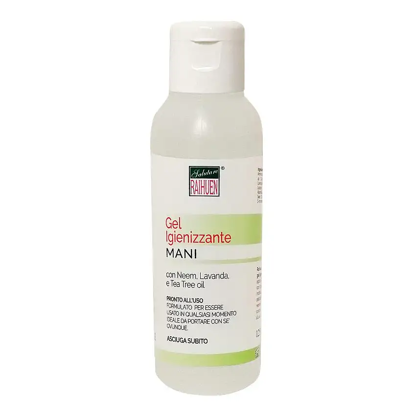 RAIHUEN GEL IGIENIZZANTE MANI CON OLIO DI NEEM/TEA TREE/LAVANDA 125 ML
