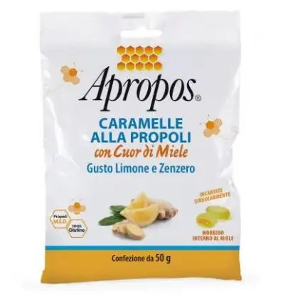 APROPOS CARAMELLE DURE LIMONE/ZENZERO CUOR DI MIELE 50 G
