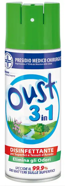 OUST 3 IN 1 DISINFETTANTE PER SUPERFICI E TESSUTI D'ARREDO 400 ML