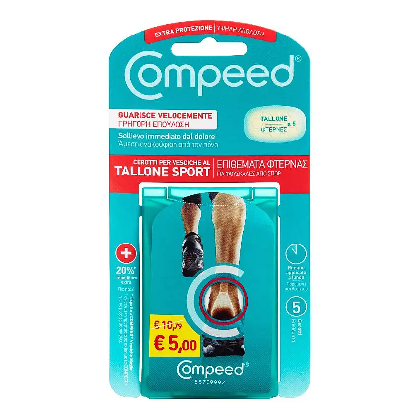 COMPEED CEROTTI PER VESCICHE AL TALLONE SPORT 5 PEZZI PROMO 5 EURO