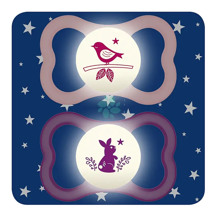 MAM AIR NIGHT SUCCHIETTO 16+ MESI SILICONE FEMMINA 2 PEZZI