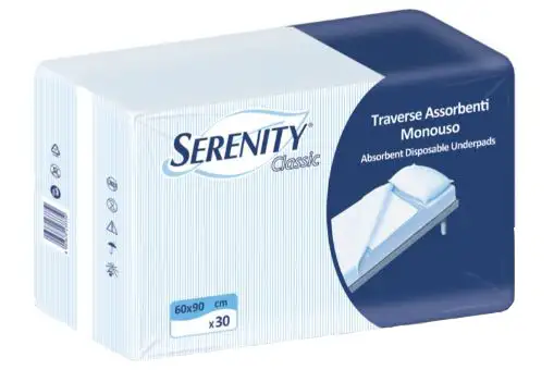 TRAVERSA SALVAMATERASSO PER INCONTINENZA SERENITY RELAX 60X90 CM 30 PEZZI