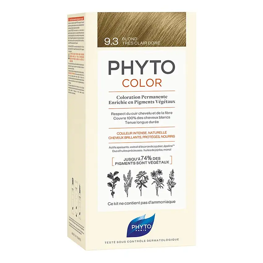 PHYTOCOLOR 9,3 BIONDO CHIARISSIMO DORATO LATTE 50 ML + CREMA 50 ML + MASCHERA 12 ML