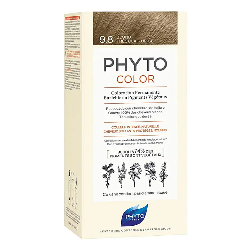 PHYTOCOLOR 9,8 BIONDO CHIARISSIMO CENERE LATTE 50 ML + CREMA 50 ML + MASCHERA 12 ML