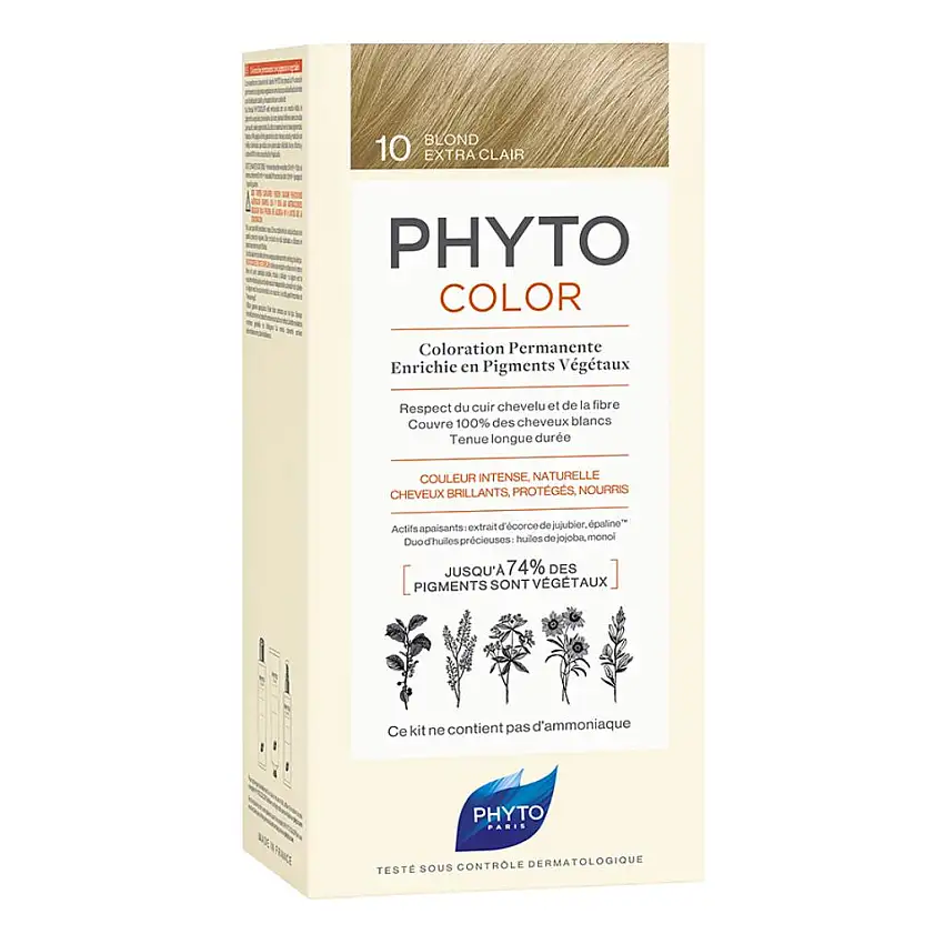 PHYTOCOLOR 10 BIONDO CHIARISSIMO EXTRA LATTE 50 ML + CREMA 50 ML + MASCHERA 12 ML