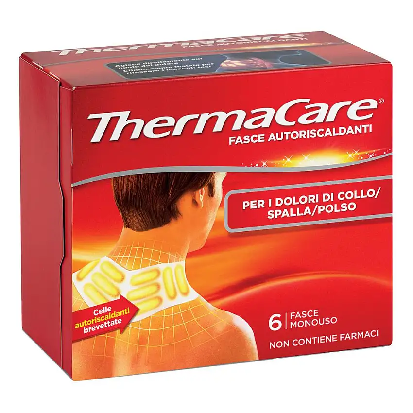 FASCE AUTORISCALDANTI A CALORE TERAPEUTICO THERMACARE COLLO/SPALLA/POLSO 6 PEZZI