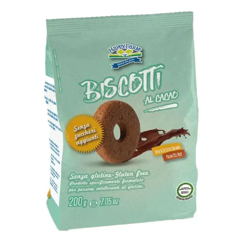 HAPPY FARM BISCOTTI AL CACAO SENZA ZUCCHERO 200 G