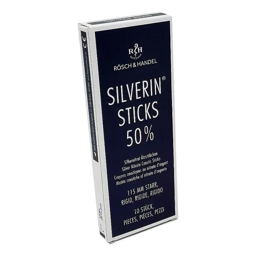 MATITA CAUSTICA SILVERIN NITRATO D'ARGENTO 50% RIGIDA LUNGHEZZA 115 MM 10 PEZZI